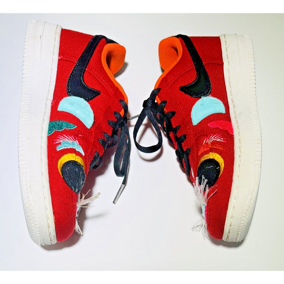 Nike Air Force One LV8 LOW CHINESE NEW YEAR RED, BLACK, ORANGE, YOUTH SIZE 1.5 - Picture 8 of 12